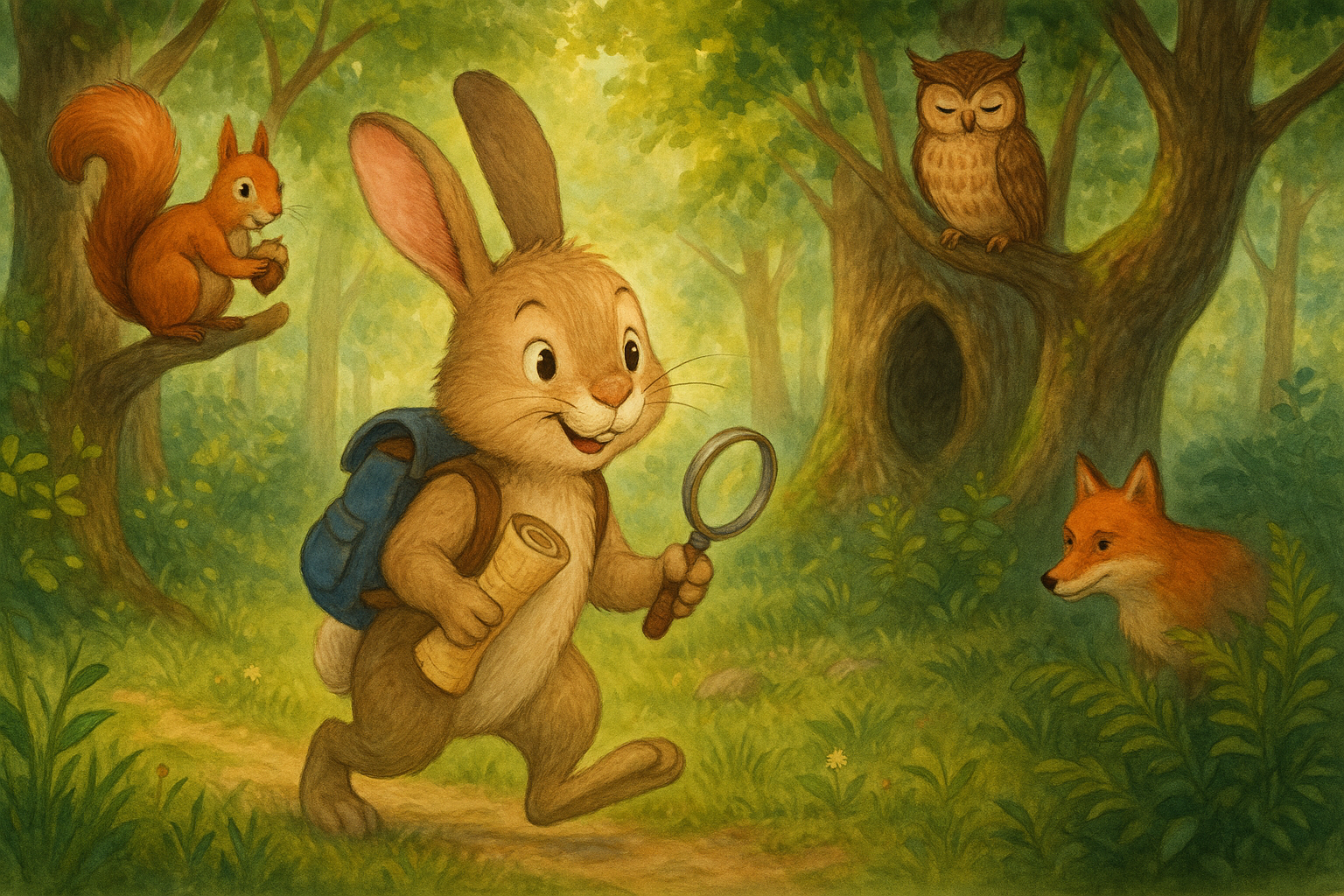 📖🐰 قصة الأرنب رومي والكنز المفقود 🌳✨